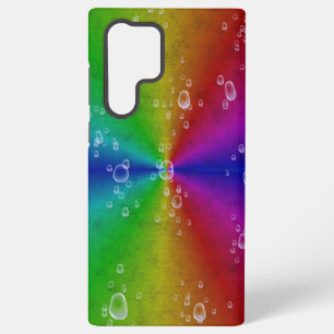 Regenbogen in Elefantenleder-Optik mit Tropfen Samsung Galaxy Hülle