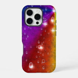Regenbogen in Elefantenleder-Optik , Regentropfen iPhone 16 Pro Hülle