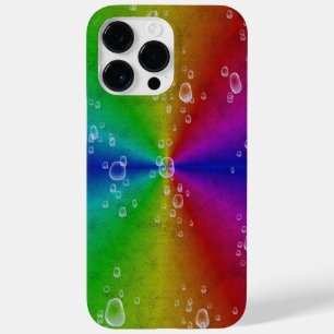 Regenbogen in Elefantenlederoptik mit Tropfen Case-Mate iPhone 14 Pro Max Hülle