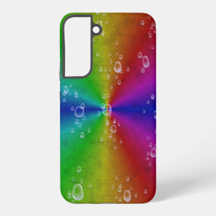 Regenbogen in Elefantenlederoptik mit Tropfen Samsung Galaxy Hülle