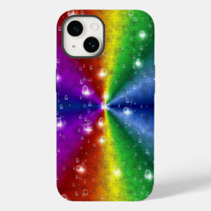 Regenbogen in Elefantenletheroptik , Regentropfen Case-Mate iPhone 14 Hülle