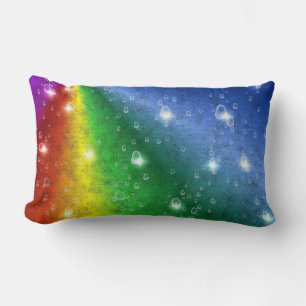 Regenbogen in Elefantenletheroptik & Regentropfen Lendenkissen