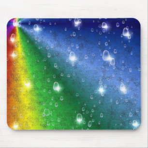 Regenbogen in Elefantenletheroptik & Regentropfen Mousepad