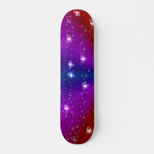 Regenbogen in Elefantenletheroptik & Regentropfen Skateboard (Vorne)