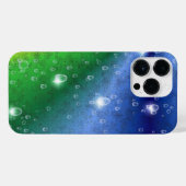 Regenbogen in Elephant Skin Leather Optik & Raindr iPhone Hülle (Rückseite (Horizontal))