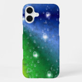 Regenbogen in Elephant Skin Leather Optik & Raindr iPhone Hülle (Rückseite)