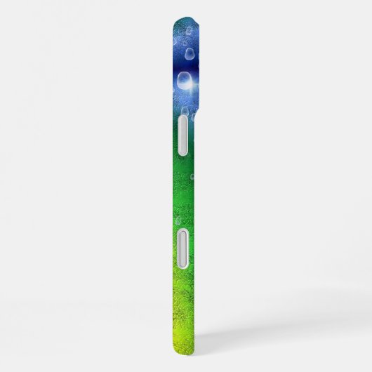 Regenbogen in Elephant Skin Leather Optik & Raindr iPhone Hülle (Rechte Seite)