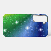 Regenbogen in Elephant Skin Leather Optik & Raindr Samsung Galaxy Hülle (Rückseite (Horizontal))