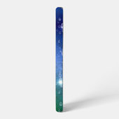 Regenbogen in Elephant Skin Leather Optik & Raindr Samsung Galaxy Hülle (Linke Seite)