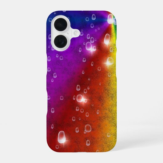 Regenbogen in Elephant Skin Leather Optik , Regent iPhone 16 Hülle (Rückseite)