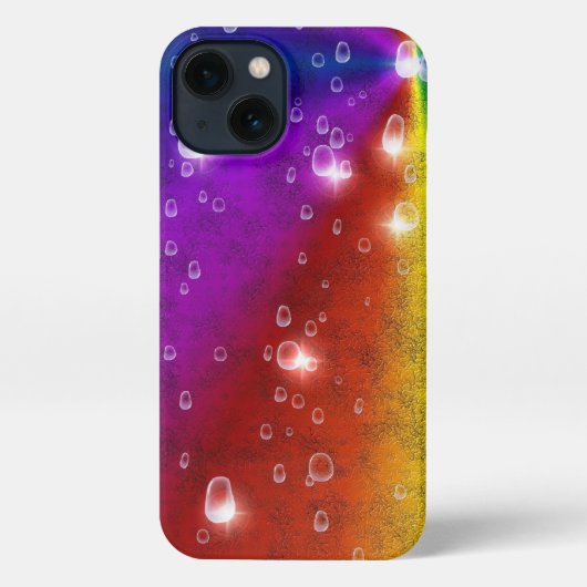 Regenbogen in Elephant Skin Leather Optik , Regent iPhone Hülle (Rückseite)