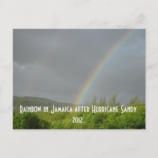 Regenbogen in Jamaika nach dem Hurrikan Sandy 2012 Postkarte (Vorderseite)