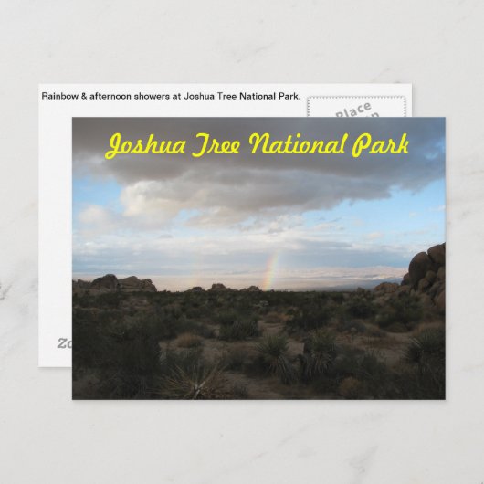Regenbogen in Joshua Tree Postkarte (Vorne/Hinten)
