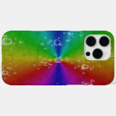 Regenbogen in Lederoptik und Regentropfen Case-Mate iPhone Hülle (Rückseite (Horizontal))