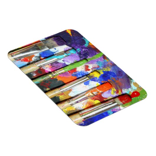 Regenbogen in Progress Paint Brush Fotografie Magnet (Rechte Seite)