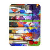 Regenbogen in Progress Paint Brush Fotografie Magnet (Vertikal)