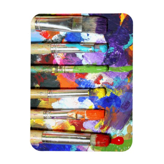 Regenbogen in Progress Paint Brush Fotografie Magnet (Vertikal)