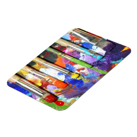 Regenbogen in Progress Paint Brush Fotografie Magnet (Linke Seite)