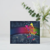 Regenbogen in Schmetterlingen Postkarte (Stehend Vorderseite)