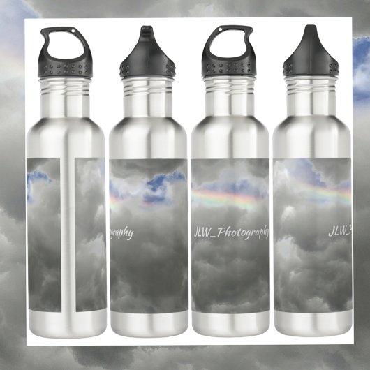 Regenbogen in Storm Clouds Sky Gray Edelstahlflasche