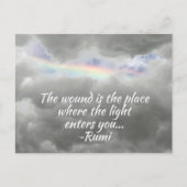 Regenbogen in Stormy Sky Rumi Zitat Fotografisch Postkarte (Vorderseite)