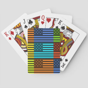 Regenbogen-inspiriertes amerikanisches Motiv-Flagg Spielkarten