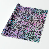 Regenbogen-Irideszenz-Gradient und Leopardenflecke Geschenkpapier (Ungerollt)