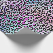 Regenbogen-Irideszenz-Gradient und Leopardenflecke Geschenkpapier (Ecke)