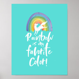 Regenbogen ist mein Lieblingsfarbensprung Fox-Rege Poster