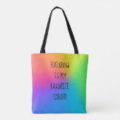 "Regenbogen ist meine Lieblingsfarbe!" Tragetasche Tasche (Rückseite)