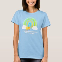 Regenbogen jagen und Nickerchen süße rote Katze  T-Shirt