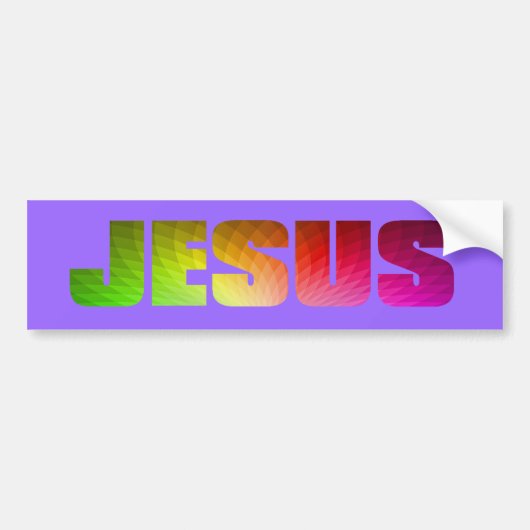 Regenbogen-Jesus-Autoaufkleber Autoaufkleber (Vorne)
