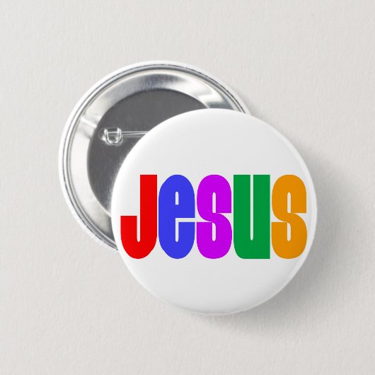 Regenbogen Jesus Button (Vorne & Hinten)