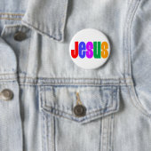 Regenbogen Jesus Button (Beispiel)