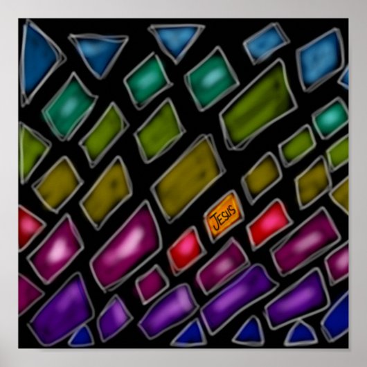 Regenbogen "Jesus das Licht der Welt" Poster (Vorne)