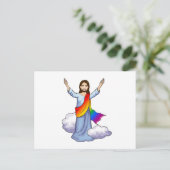 Regenbogen-Jesus Postkarte (Stehend Vorderseite)