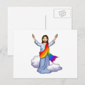Regenbogen-Jesus Postkarte (Vorne/Hinten)