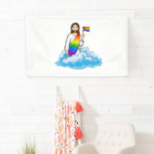 Regenbogen Jesus Progress Flag Banner (Insitu)
