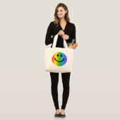 Regenbogen Jumbo Stoffbeutel (Vorderseite (Model))