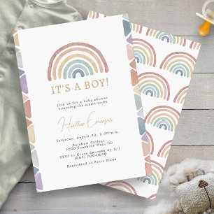 Regenbogen-Junge-Baby-Party Einladung