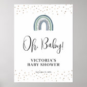 Regenbogen-Junge-Baby-Shower-Willkommensschild Poster (Vorne)