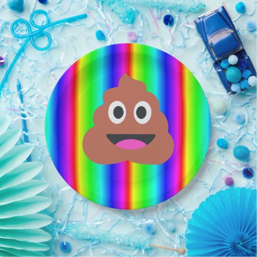 Regenbogen-kack Emoji-Papierplatte Pappteller (Party)