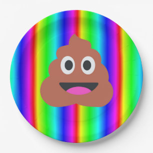 Regenbogen-kack Emoji-Papierplatte Pappteller