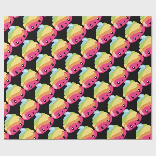 Regenbogen kacken Emoji Geschenkpapier (Flach)