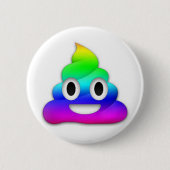 Regenbogen kacken Emoji Knopf Button (Vorderseite)