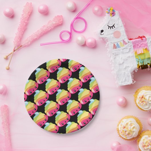 Regenbogen kacken Emoji Pappteller (Party)