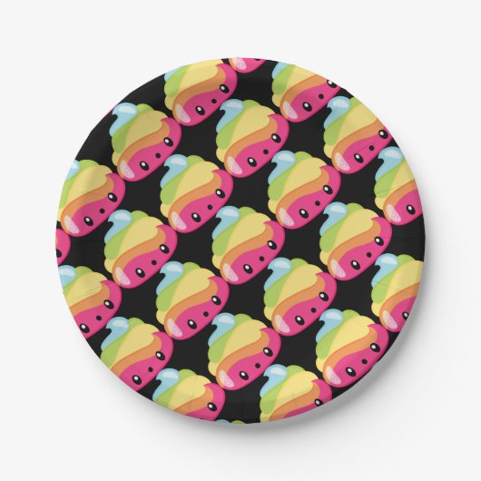 Regenbogen kacken Emoji Pappteller (Vorderseite)