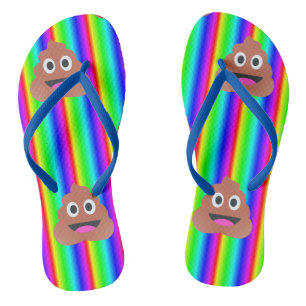 Regenbogen kackend Emoji Schuhe flippen Flops Sand Badesandalen