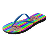 Regenbogen kackend Emoji Schuhe flippen Flops Sand Badesandalen (Schrägansicht)