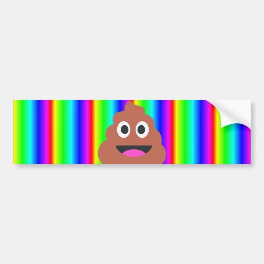 Regenbogen kackte Emoji Autoaufkleber (Vorne)